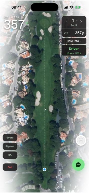 Hole 1 at Vale do Lobo: 357 yards to the middle, playing 361, driver recommended